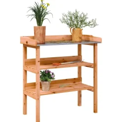 vidaXL Plantentafel met schappen 78x38x82,5 cm vurenhout bruin