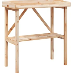 vidaXL Plantentafel met schap 78x38x82,5 cm massief vurenhout