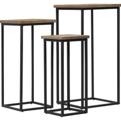 vidaXL Plantentafelset gerecycled teakhout 3-delig