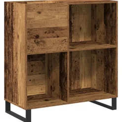 vidaXL Platenkast met plank artisanaal eikenkleurig 84,5 x 38 x 89 cm