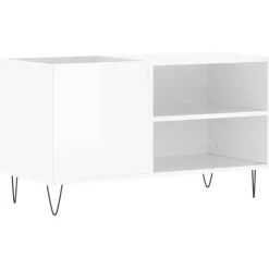 vidaXL Platenkast 85x38x48 cm bewerkt hout hoogglans wit