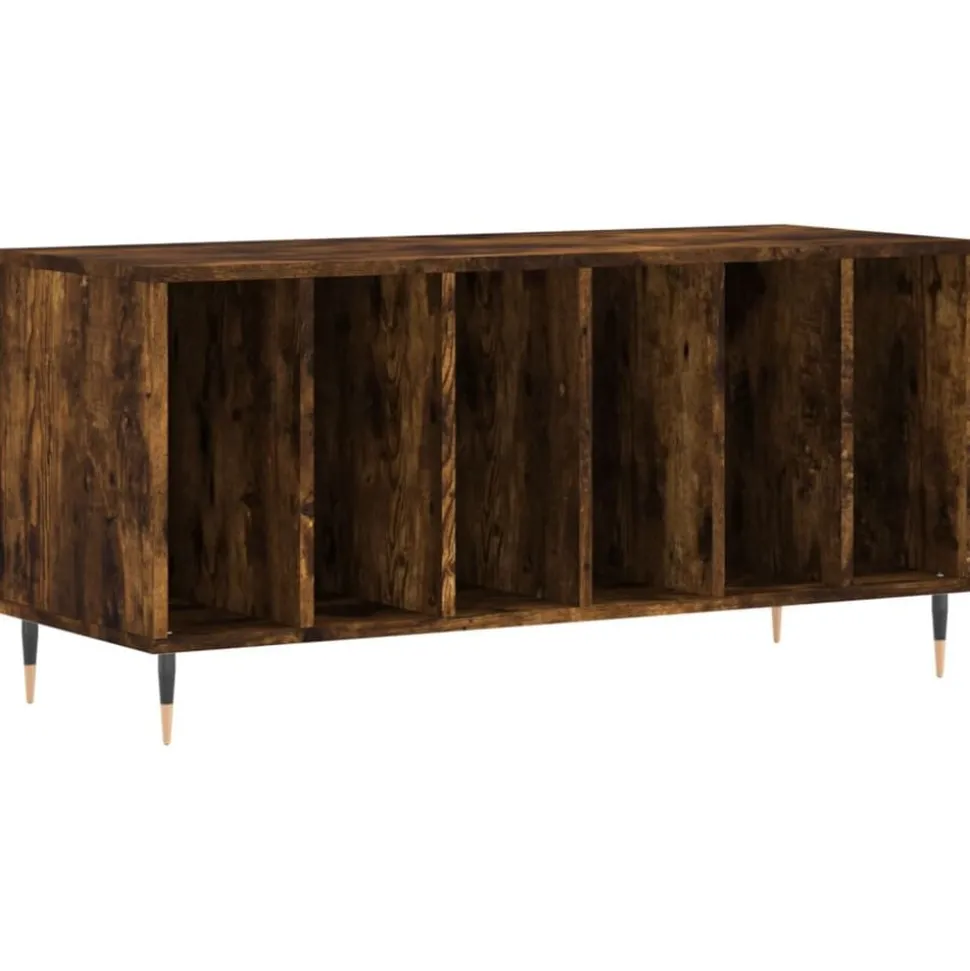vidaXL Platenkast 100x38x48 cm bewerkt hout gerookt eikenkleurig