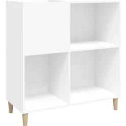 vidaXL Platenkast 84,5x38x89 cm bewerkt hout wit