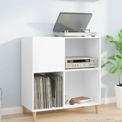 vidaXL Platenkast 84,5x38x89 cm bewerkt hout wit