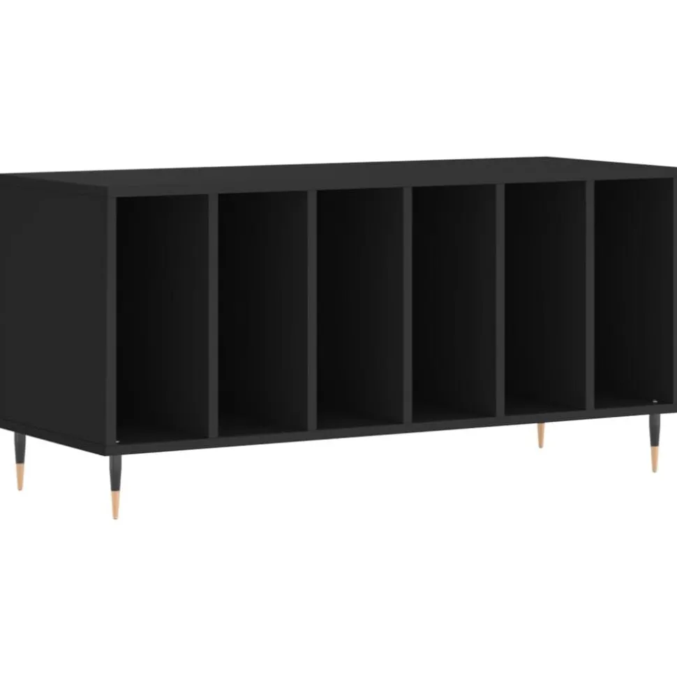 vidaXL Platenkast 100x38x48 cm bewerkt hout zwart