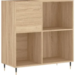 vidaXL Platenkast 84,5x38x89 cm bewerkt hout sonoma eikenkleurig