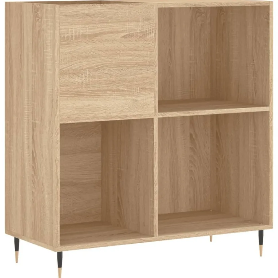 vidaXL Platenkast 84,5x38x89 cm bewerkt hout sonoma eikenkleurig