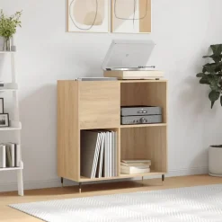 vidaXL Platenkast 84,5x38x89 cm bewerkt hout sonoma eikenkleurig