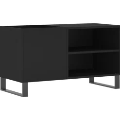 vidaXL Platenkast 85x38x48 cm bewerkt hout zwart