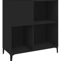 vidaXL Platenkast 84,5x38x89 cm bewerkt hout zwart