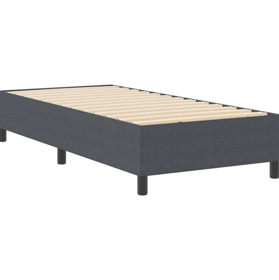 vidaXL Platform bedframe Donkergrijs 80 x 200 cm Katoen Stof