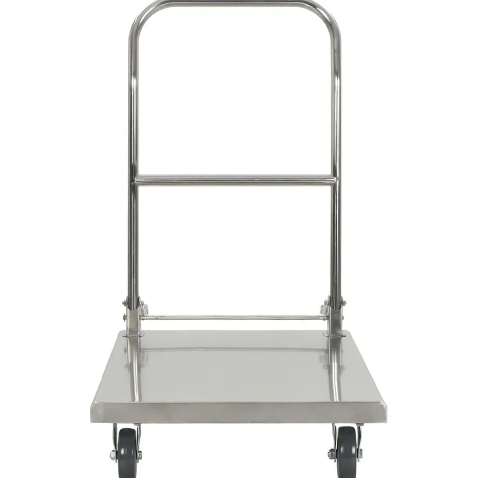vidaXL Platformwagen 82x53x86 cm roestvrij staal zilverkleurig