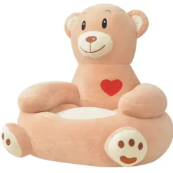 vidaXL Pluche kinderstoel beer bruin