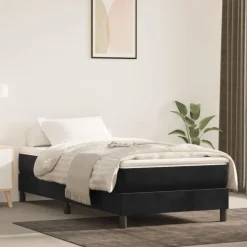 vidaXL Pocketveringmatras medium 80x200x20 cm fluweel zwart