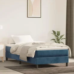 vidaXL Pocketveringmatras medium 80x200x20 cm fluweel donkerblauw