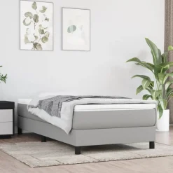 vidaXL Pocketveringmatras medium 80x200x20 cm stof lichtgrijs