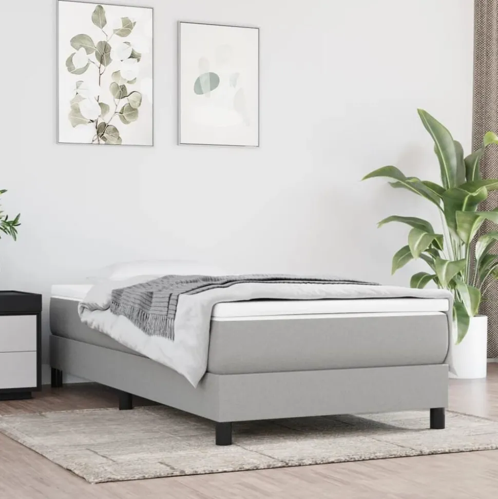 vidaXL Pocketveringmatras medium 80x200x20 cm stof lichtgrijs