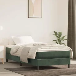 vidaXL Pocketveringmatras medium 80x200x20 cm fluweel donkergroen