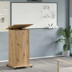 vidaXL Podium met lade Artisan Eiken 55 x 55 x 107 cm Bewerkt hout