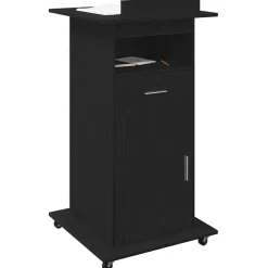 vidaXL Podium met lade Zwart Eiken 55 x 55 x 107 cm Bewerkt hout