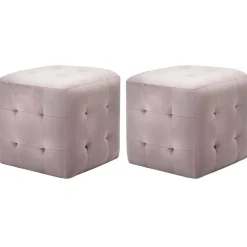 vidaXL Poef 2 st 30x30x30 cm fluweel roze