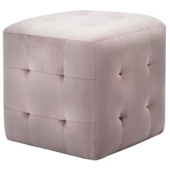 vidaXL Poef 2 st 30x30x30 cm fluweel roze