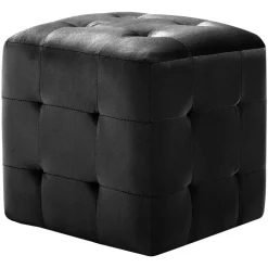 vidaXL Poef 2 st 30x30x30 cm fluweel zwart