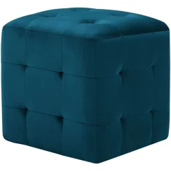 vidaXL Poef 2 st 30x30x30 cm fluweel blauw