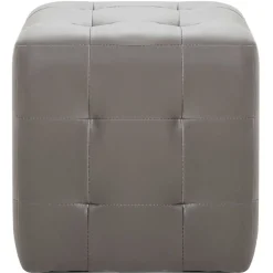 vidaXL Poef 2 st 30x30x30 cm kunstleer grijs