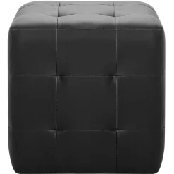 vidaXL Poef 2 st 30x30x30 cm kunstleer zwart