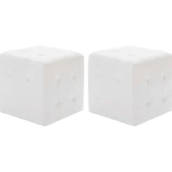 vidaXL Poef 2 st 30x30x30 cm kunstleer wit