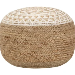 vidaXL Poef handgemaakt 45x30 cm jute wit
