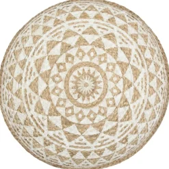 vidaXL Poef handgemaakt 45x30 cm jute wit