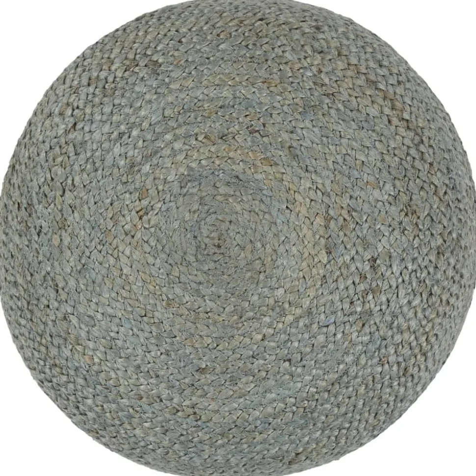 vidaXL Poef handgemaakt 45x30 cm jute olijfgroen
