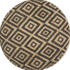 vidaXL Poef handgemaakt 45x30 cm jute zwart