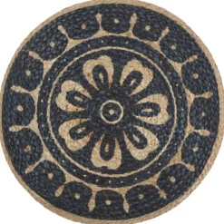 vidaXL Poef handgemaakt 45x30 cm jute blauw