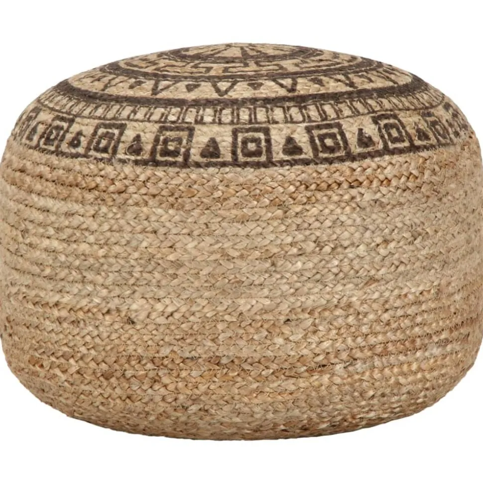 vidaXL Poef handgemaakt 45x30 cm jute bruin