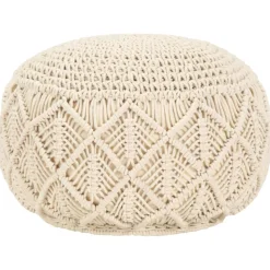vidaXL Poef macramé handgemaakt 45x30 cm katoen