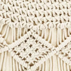 vidaXL Poef macramé handgemaakt 45x30 cm katoen