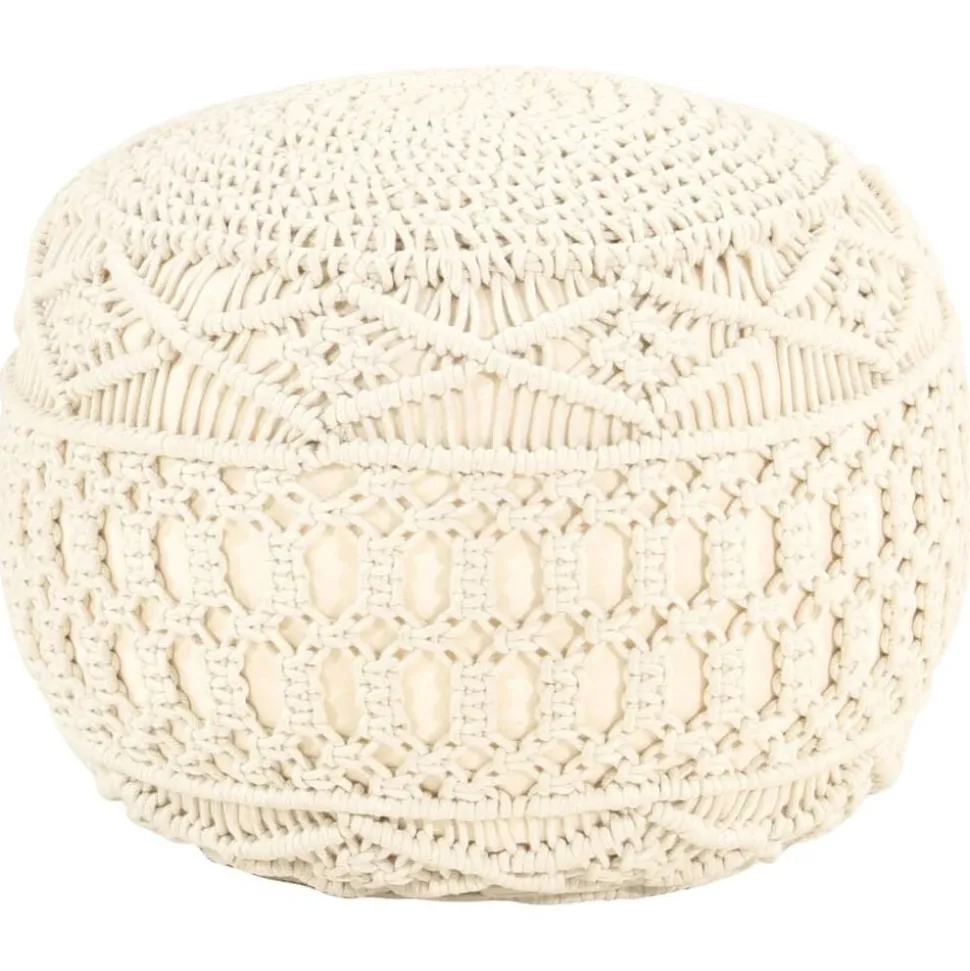 vidaXL Poef macramé handgemaakt 45x30 cm katoen