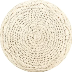 vidaXL Poef macramé handgemaakt 45x30 cm katoen