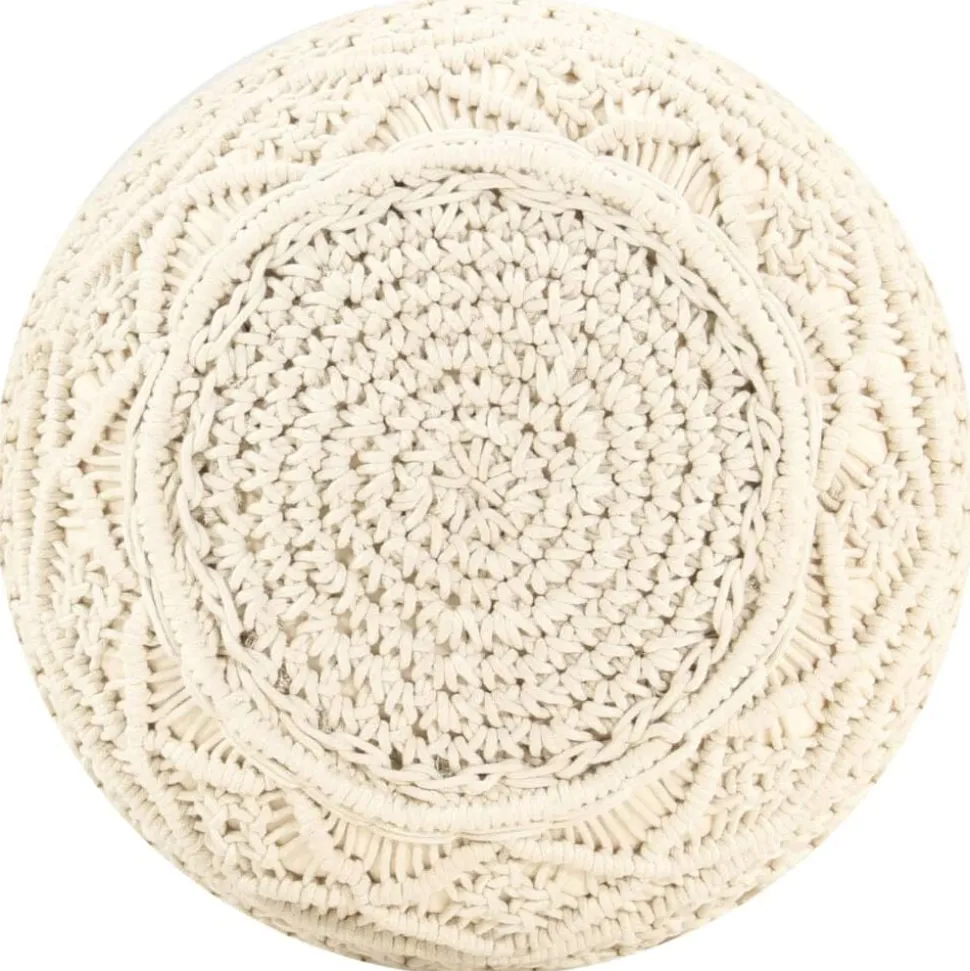 vidaXL Poef macramé handgemaakt 45x30 cm katoen