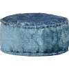 vidaXL Poef rond 40x20 cm fluweel blauw