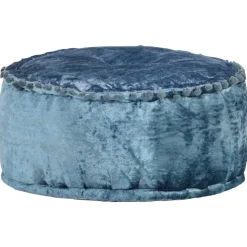 vidaXL Poef rond 40x20 cm fluweel blauw