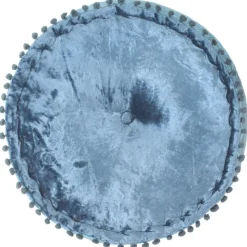 vidaXL Poef rond 40x20 cm fluweel blauw