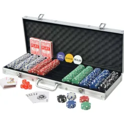 vidaXL Pokerset met 500 chips aluminium