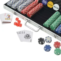 vidaXL Pokerset met 500 chips aluminium