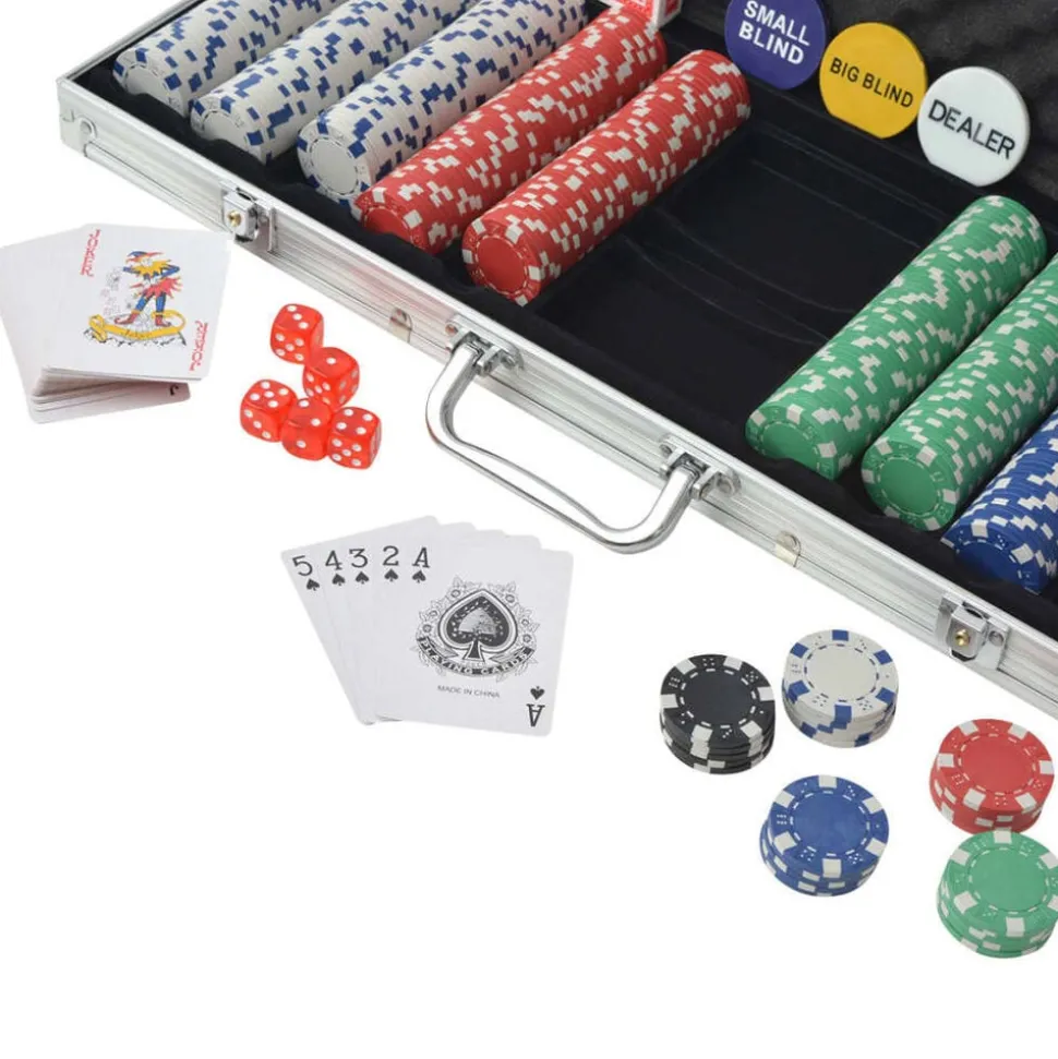 vidaXL Pokerset met 500 chips aluminium