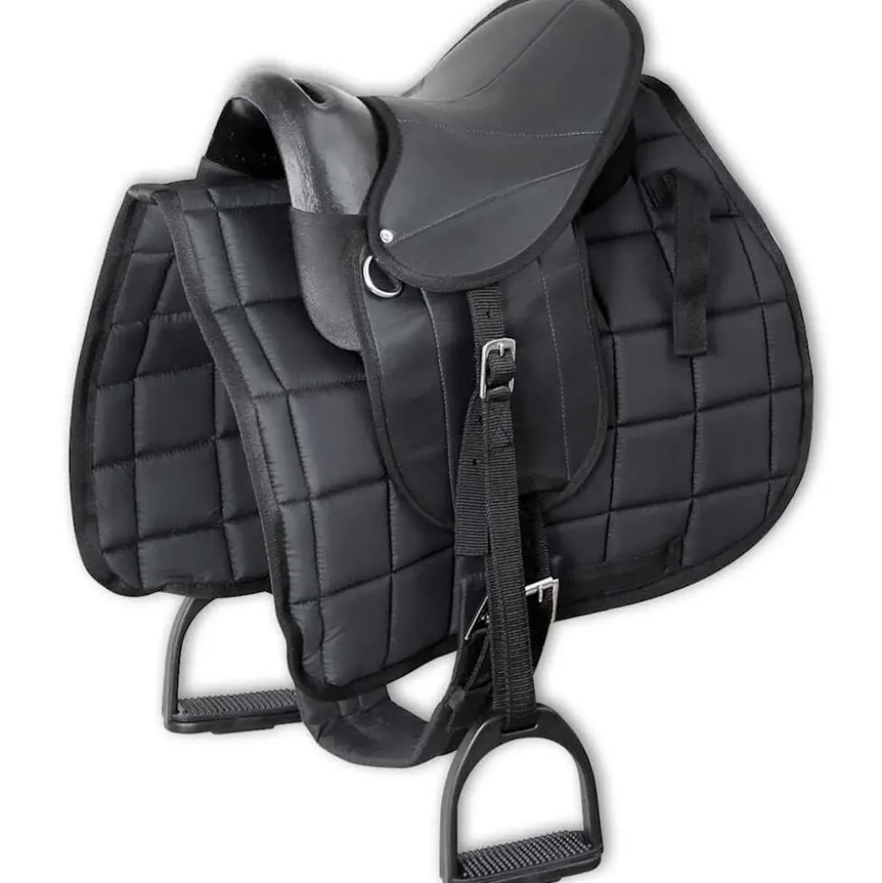 vidaXL Ponyzadel set 10" zwart