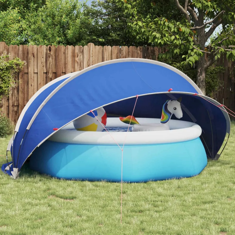 vidaXL Pooldome Groen 336 x 322 x 160 cm 185T polyester met PU-coating